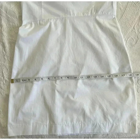 NWT Zara Poplin White Mini Dress Balloon Sleeves Zip Close Women’s Size Small - Picture 6 of 14